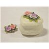 Image 1 : VTG. SET- FLORAL HEART PORCELAIN TRINKET