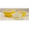 Image 1 : 1 BUTTERFLY GOLD & 2 YELLOW PYREX BOWLS