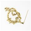 Image 4 : Vintage 14k Yellow Gold Pearl & Sapphire Bark Textured Vine Wrapped Brooch Pin