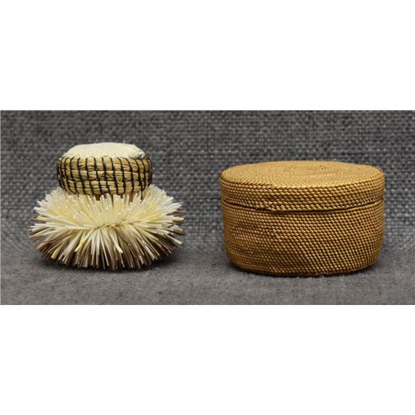 ODAWA AND MAKAH INDIAN BASKETS