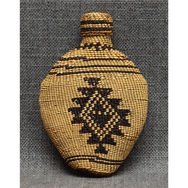 PIT RIVER INDIAN BASKETRY BOTTLE