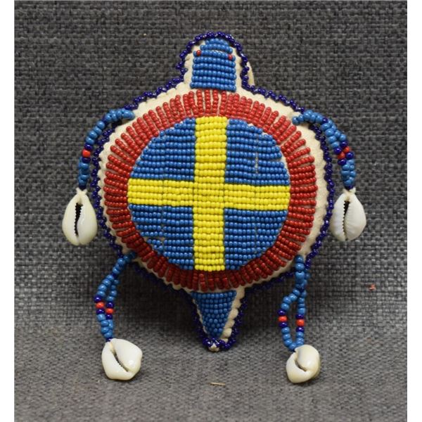 SIOUX INDIAN BEADED TURTLE FETISH