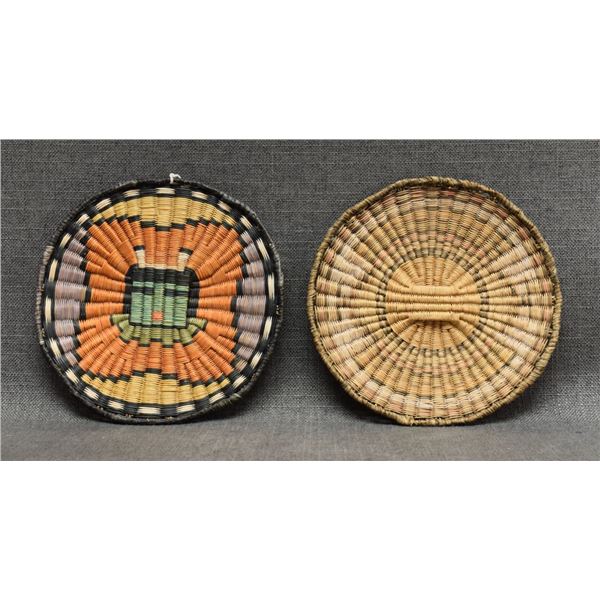 TWO HOPI INDIAN WICKER BASKETS