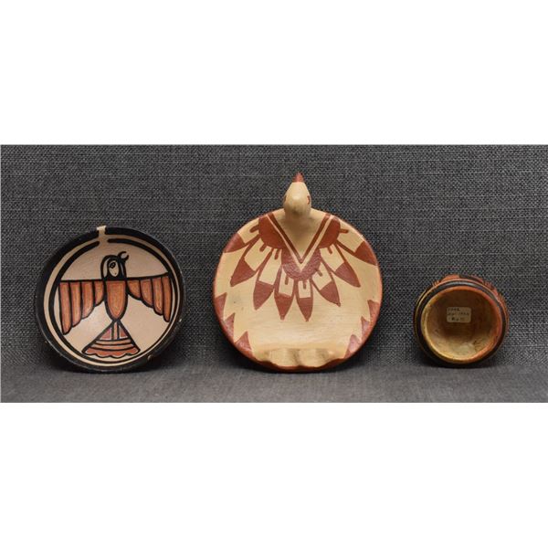 THREE PUEBLO INDIAN POTTERY BOWLS