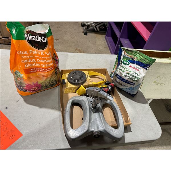 Sprinklers, grass seed etc