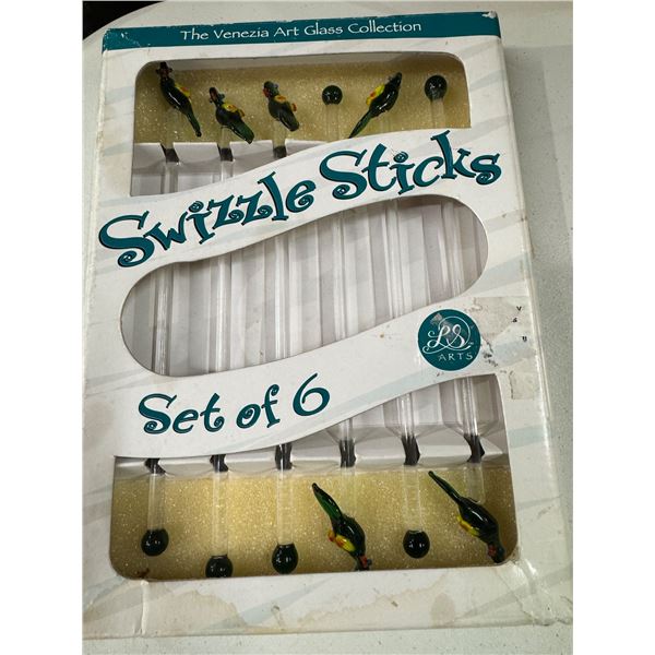 Glass swizzle sticks