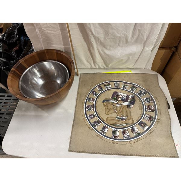 Wood bowl and leatherwork