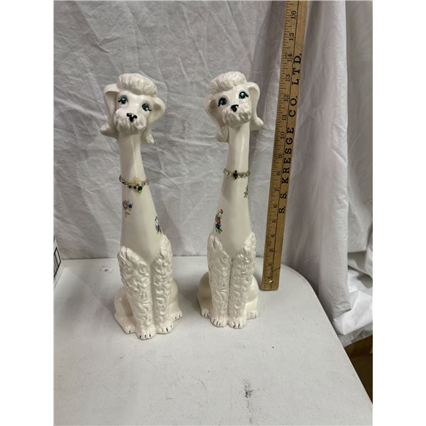 Vintage pottery poodles made in Japan