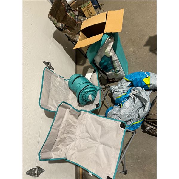 Tent, two chairs , mattress