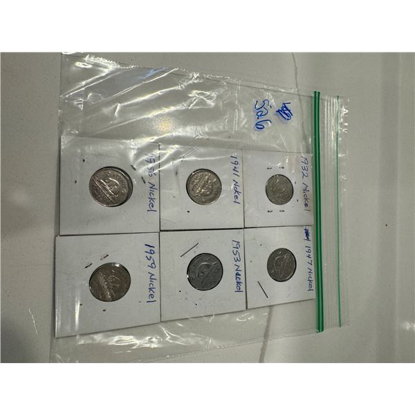 Nickles 1932, 1947, 1941, 1953, 1956, 1959