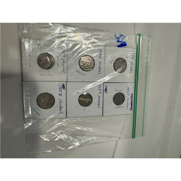 Nickles 1928, 1946, 1947, 1951, 1957, 1958