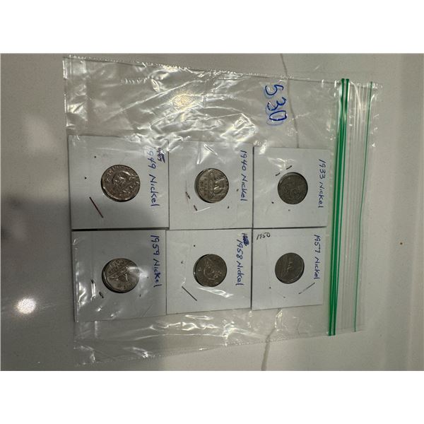 Nickles 1933, 1940, 1949, 1957, 1958, 1959