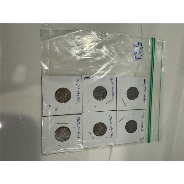 Nickles 1931, 1945, 1947, 1956, 1960, 1963