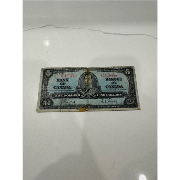Canada $5 1932 taped together