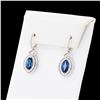 Image 2 : 3.67 ctw Blue Sapphire and 0.93 ctw Diamond Platinum Earrings