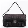 Image 1 : Chanel Black Quilted Nylon Sport Line Double Pocket Medium Messenger Bag