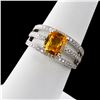 Image 3 : 2.13 ctw Orange Yellow Sapphire and 0.47 ctw Diamond 18K White Gold Ring