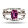 Image 1 : 1.72 ctw Pink Sapphire and 0.60 ctw Diamonds Platinum Ring