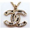 Image 3 : Chanel Gold-tone Chain CC Rhinestone Pendant Necklace