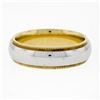 Image 5 : Men's 18k White and Yellow Gold 5.5mm Milgrain Edged Band Ring