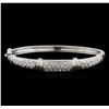 Image 1 : 14KT White Gold 2.30 ctw Diamond Bangle Bracelet
