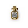 Image 1 : 18K Yellow Gold Pendant with Rubies & Emerald Cut Topaz
