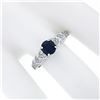 Image 3 : NEW 14K Gold 1.36 ctw GIA Oval Sapphire Solitaire & Diamond Heart Engagement Rin