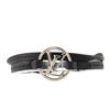 Image 1 : Louis Vuitton Black Leather Metal Louis Vuitton Round Bracelet