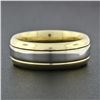 Image 2 : Vintage Unisex Solid Platinum & 18k Gold Heavy Polished Wedding Band Ring 10.93g