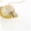 Image 8 : Vintage 14K Yellow Gold Large Baroque Pearl Solitaire Pendant 18" Chain Necklace