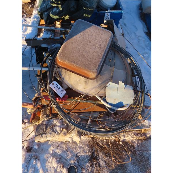 pallet of misc , wires , steel cables