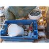 Image 3 : pallet of misc containers , large tarp , licence plates
