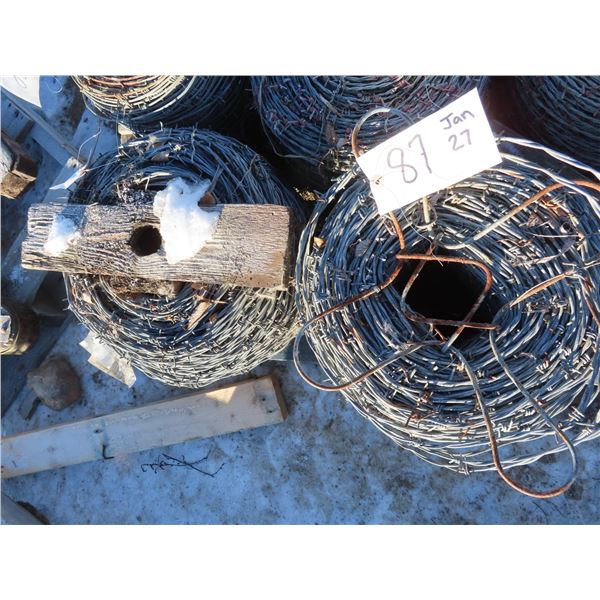 two full rolls of barbed wire