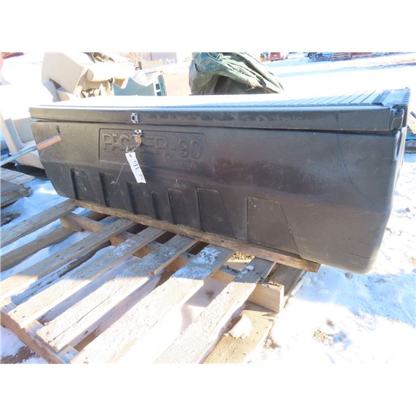 plastic truck tool box with misc straps inside