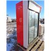 Image 2 : restaurant cooler for pop , prepped veggies and misc . Coca cola decals sliding doors