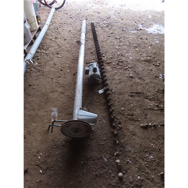 3 piece auger and electric motor comes with spare auger bit 3/4 horse baldor motor