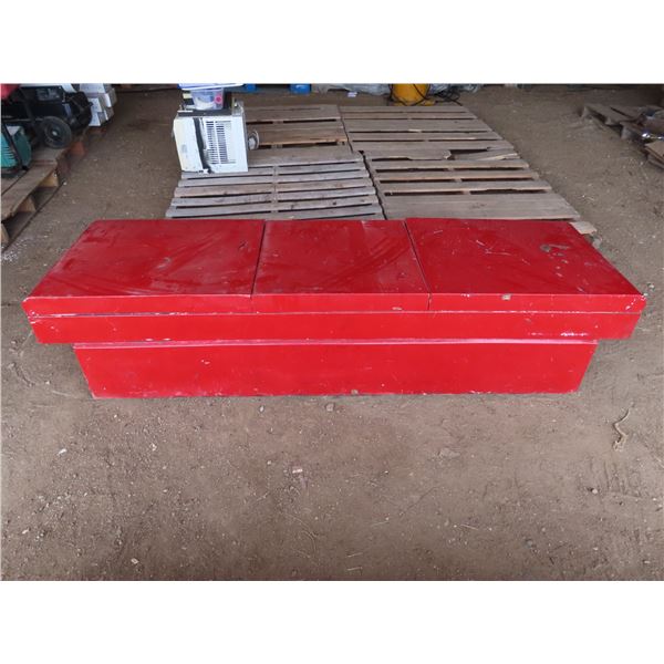 red steel truck tool box