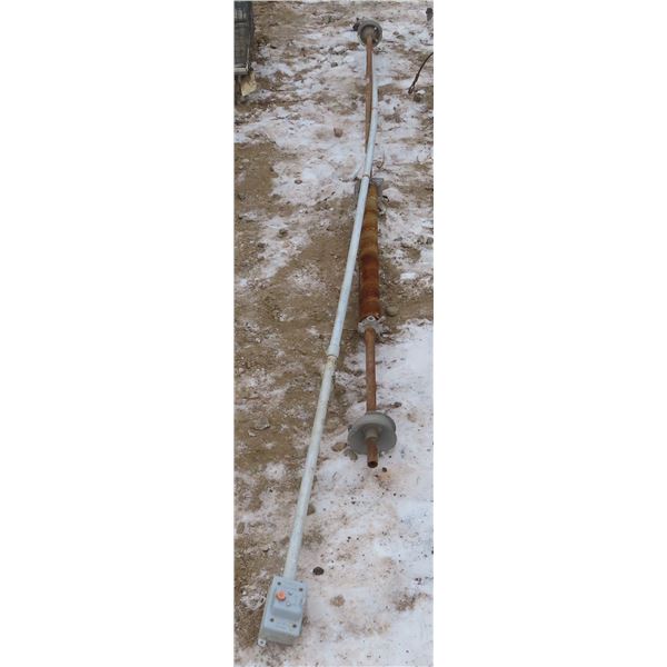 overhead door bar with spring , and 10 ft electrical pipe with reciptical