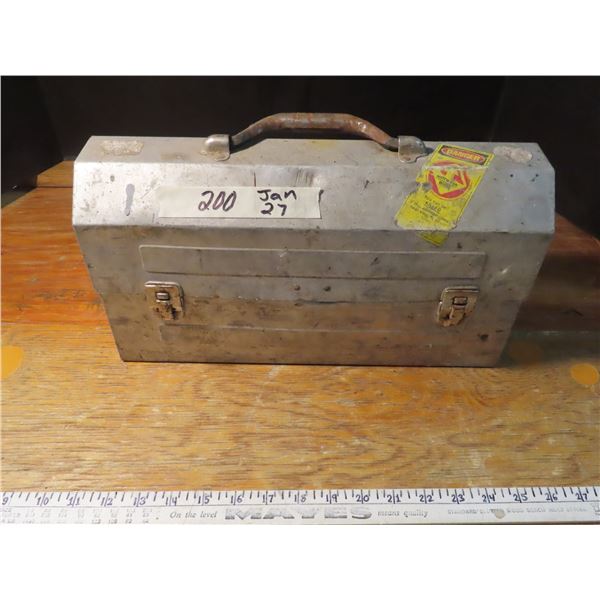 steel toolbox with misc hardware