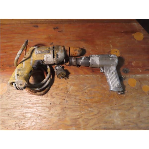 air hammer zip gun with rusty but functioning dewalt drill