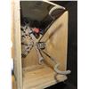 Image 2 : wooden castrol box with shop hooks , car audio