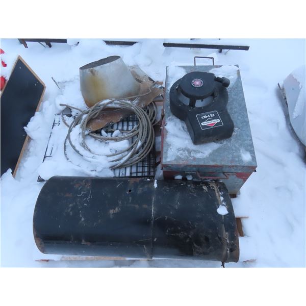 pallet with steel tool box , cable wire and venting , heater tunnel
