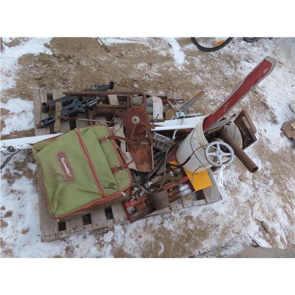misc tools , hardware , bag and jack , assorted saw blades
