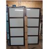 Image 1 : sliding frosted glass doors with hardware 31"x78" one door damaged