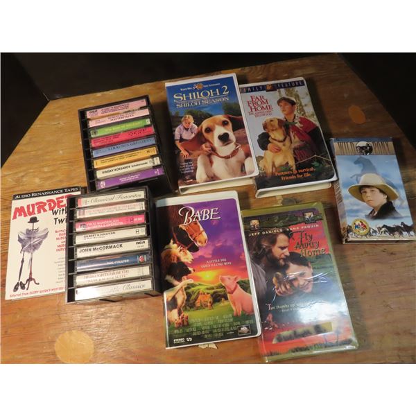 audio books , cassette tapes , VHS disney , misc