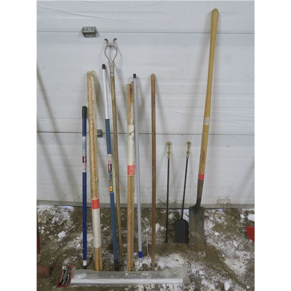 shovel, tool handles and wood stove shovel and poker