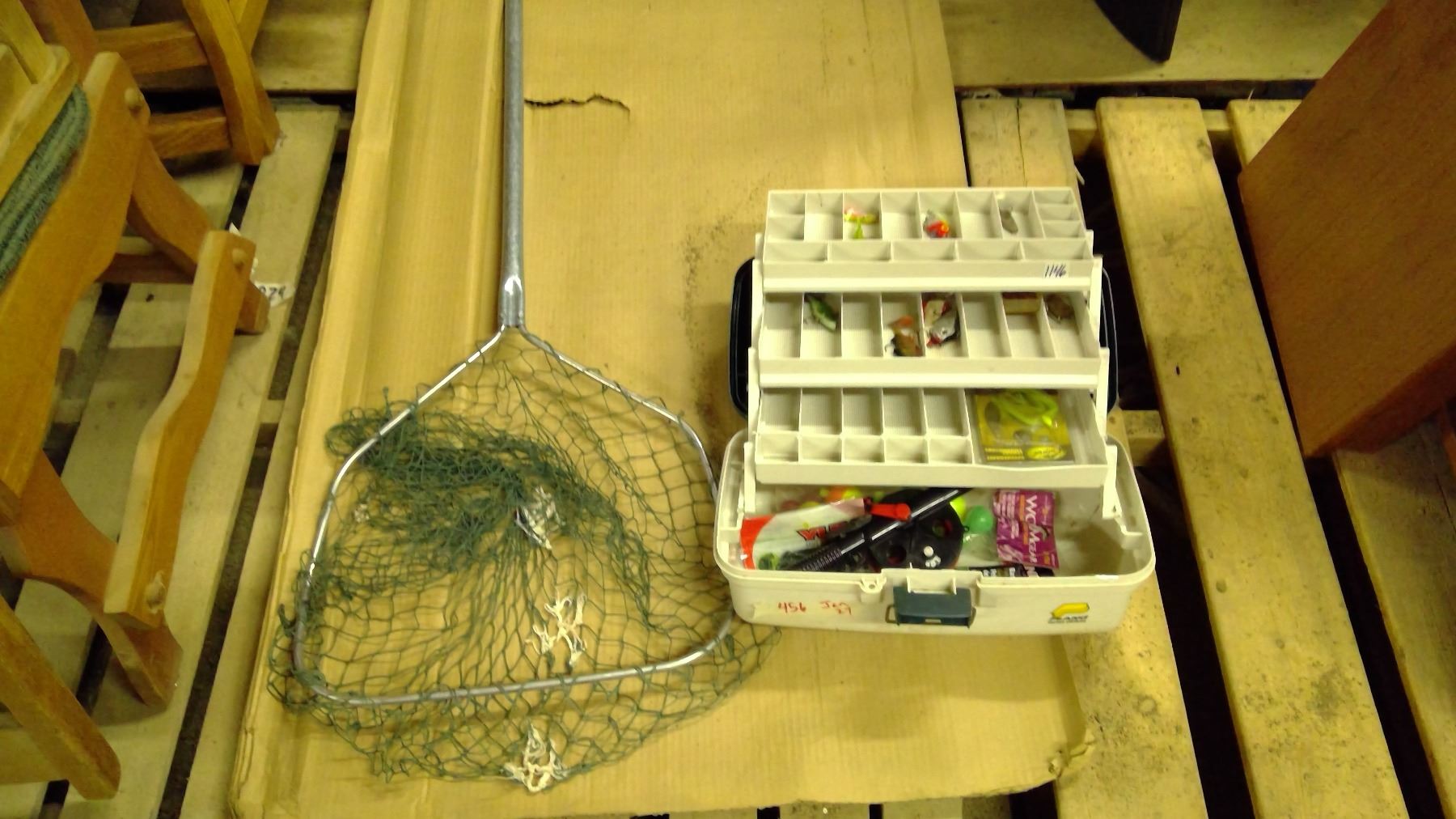 Tackle Box Netting Tackle box with contents and net - Schmalz Auctions