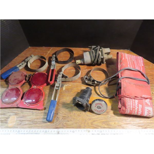 trailer lights , oil filter clamps , oil filters