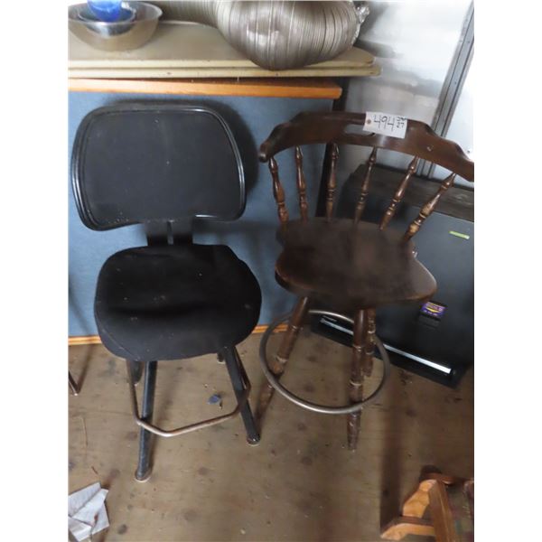 very nice wooden chair and cushioned chair