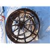 Image 1 : tractor tire w/ axe mounted for home made log splitter 43" diameter